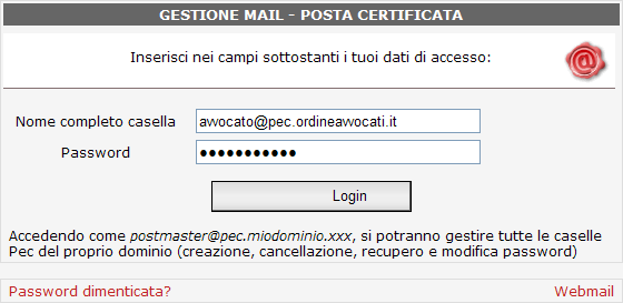 Gestione Mail - Posta Certificata